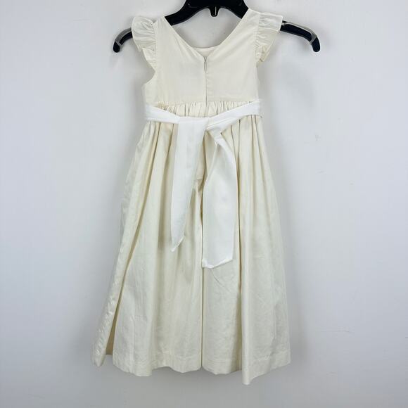 J.Crew Crewcuts Girls Flutter Sleeve Dress Midi Ivory Formal Party Size 5 NWT - Picture 12 of 15
